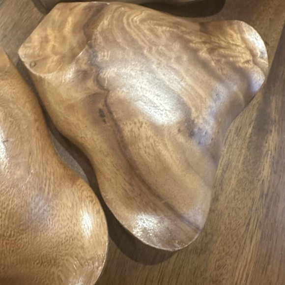 Vintage "Monkey Pod" carved wood Replacement Serving bowl set Of 6 - Picture 8 of 13